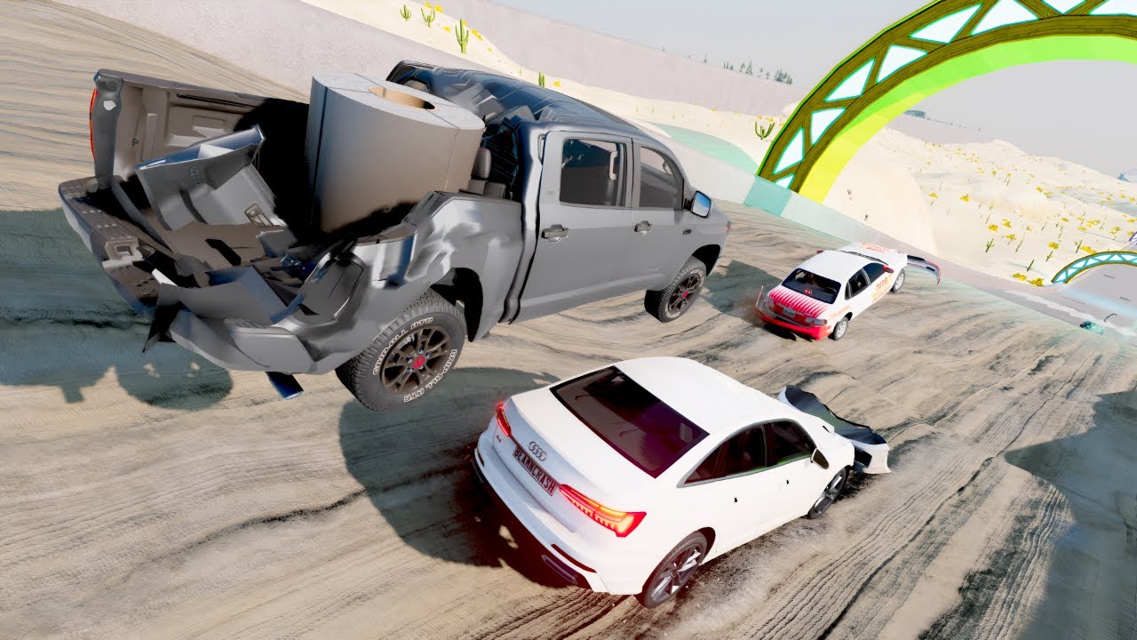 UNSTOPPABLE Steel Coil vs Heavy Trucks – Epic Fails! 😵 | beamNCrash