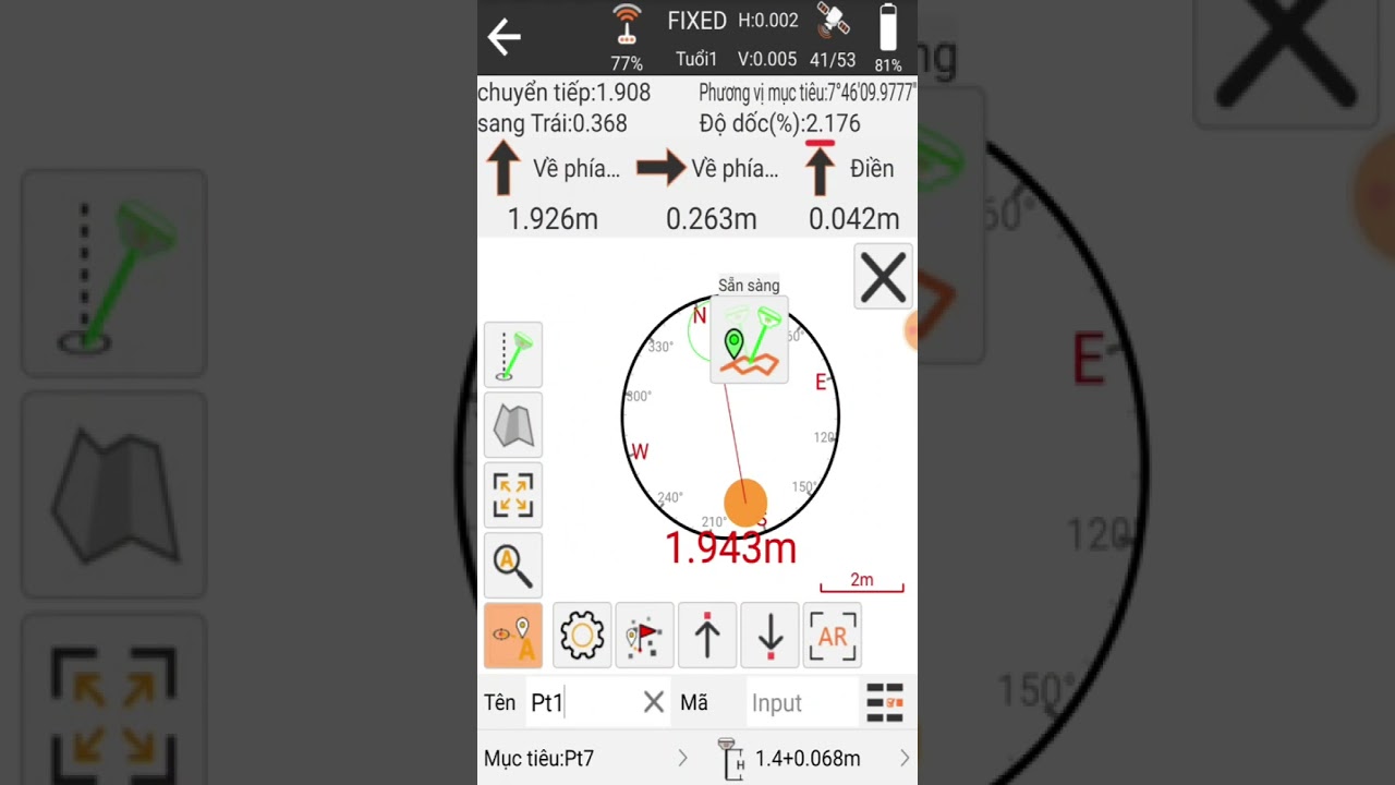 Tính năng đo điểm bằng AR máy GPS RTK Meridian M20L  