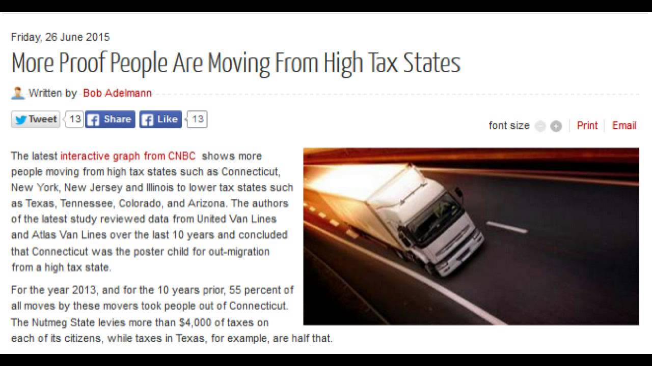 More Proof People Are Moving From High Tax States