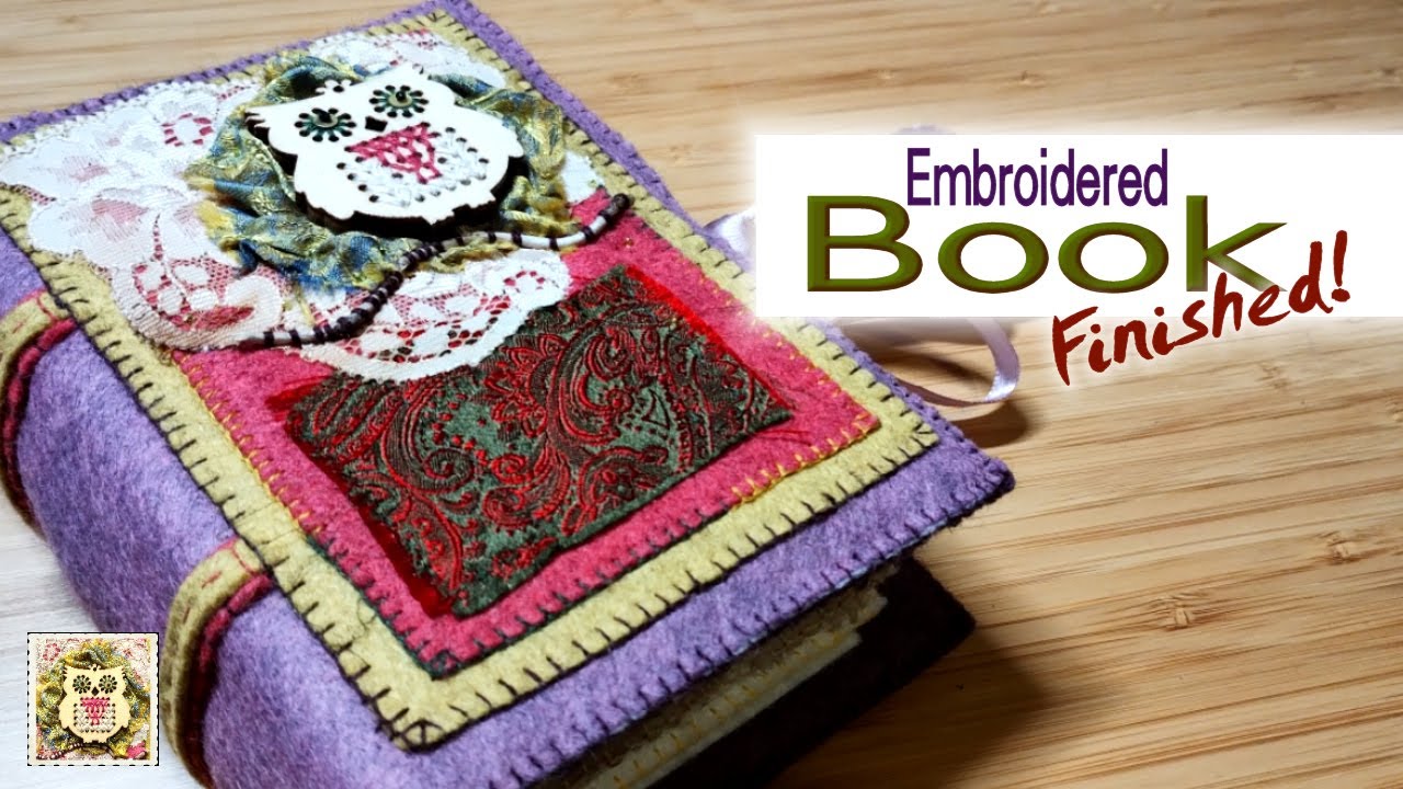 Hand embroidered book project walkthrough! 1 year of stitching in 25 minutes...