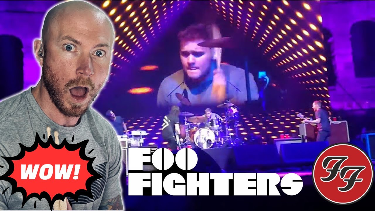 Барабанщик реагирует на публику FOO FIGHTERS. Барабанщик WHEELS впервые услышал