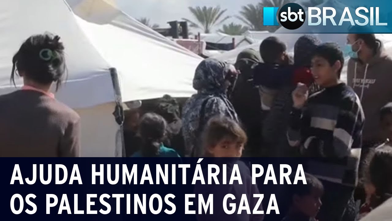 Navio com ajuda humanitária para Gaza aguarda autorização de Israel | SBT Brasil (09/03/24)