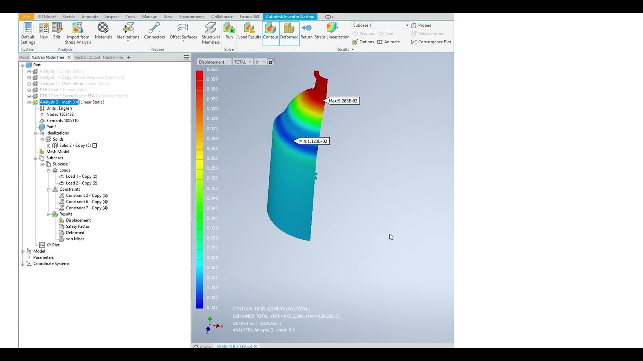 How to decide mesh size? What is Mesh Convergence & how to achieve it in Inventor NASTRAN
