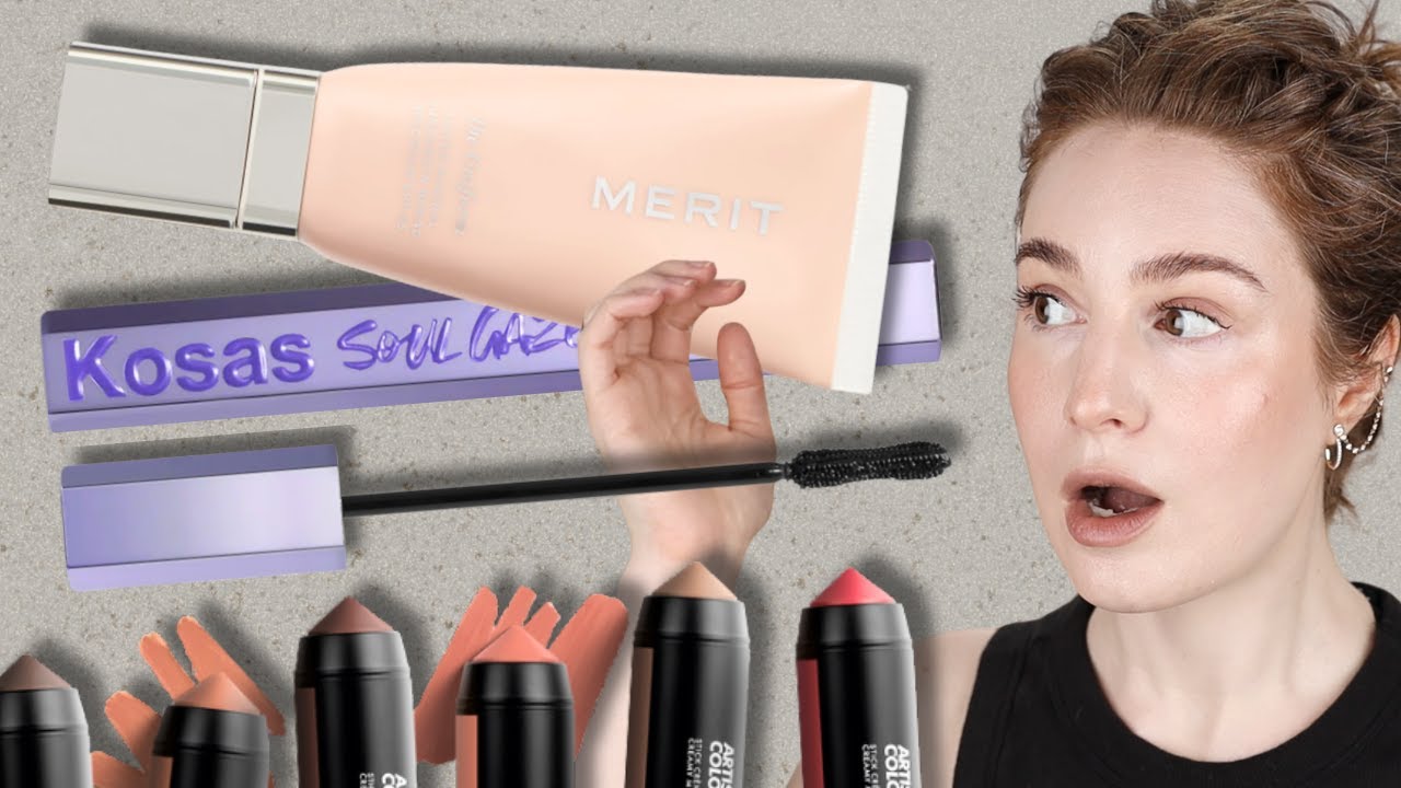 trying new makeup: MERIT The Uniform, MUFE Artist Color Crayons, KOSAS Soulgazer Mascara, NARS, etc