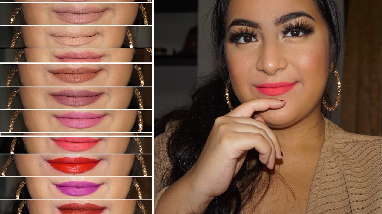 JEFFREE STAR LIQUID LIPSTICK SWACTHES ON MEDIUM-TAN SKIN | 11 SHADES | Part 1 | Khadijah Alsagoff