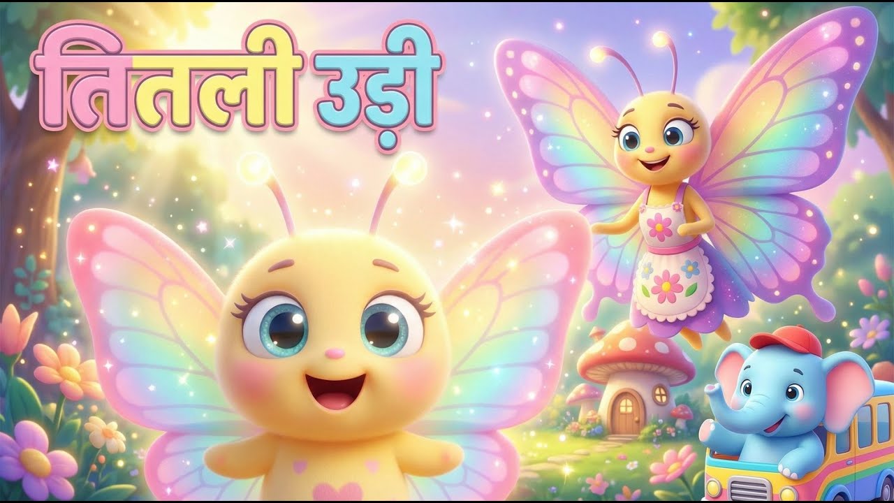 Titli Udi Ud Na Saki 🦋 | तितली उड़ी | Hindi Kids Rhyme By Nanhe Nova | Butterfly Song | #titliudi