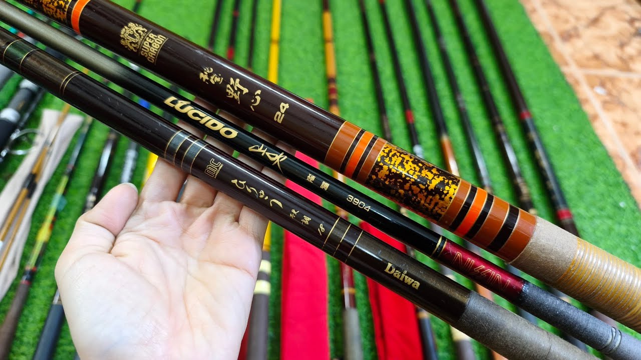 Video 1091: Cần tay Nhật Cacbon, Daiwa Vượt Cứng, Nissin Shimano, Long ngắn + Dài