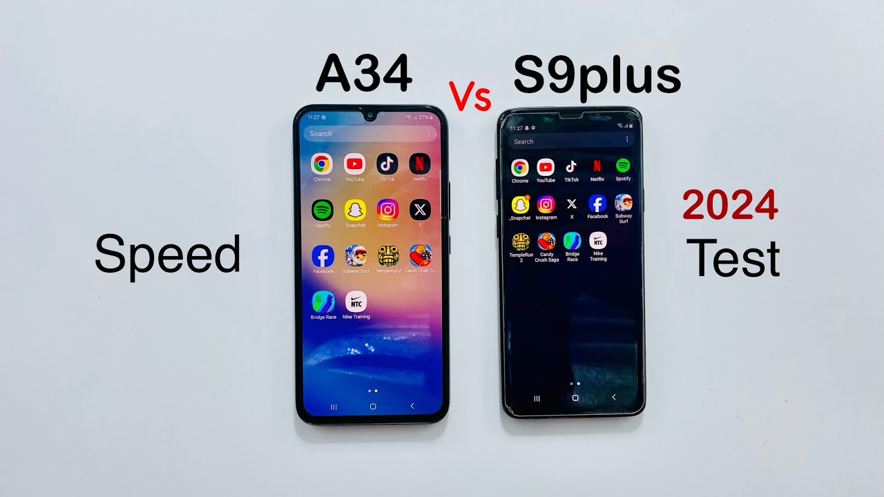 SAMSUNG A34 5G vs S9+ Speed Test