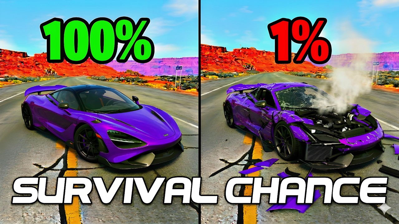 Best of Realistic Survival Chance Crashes 🚓BeamNG drive #130