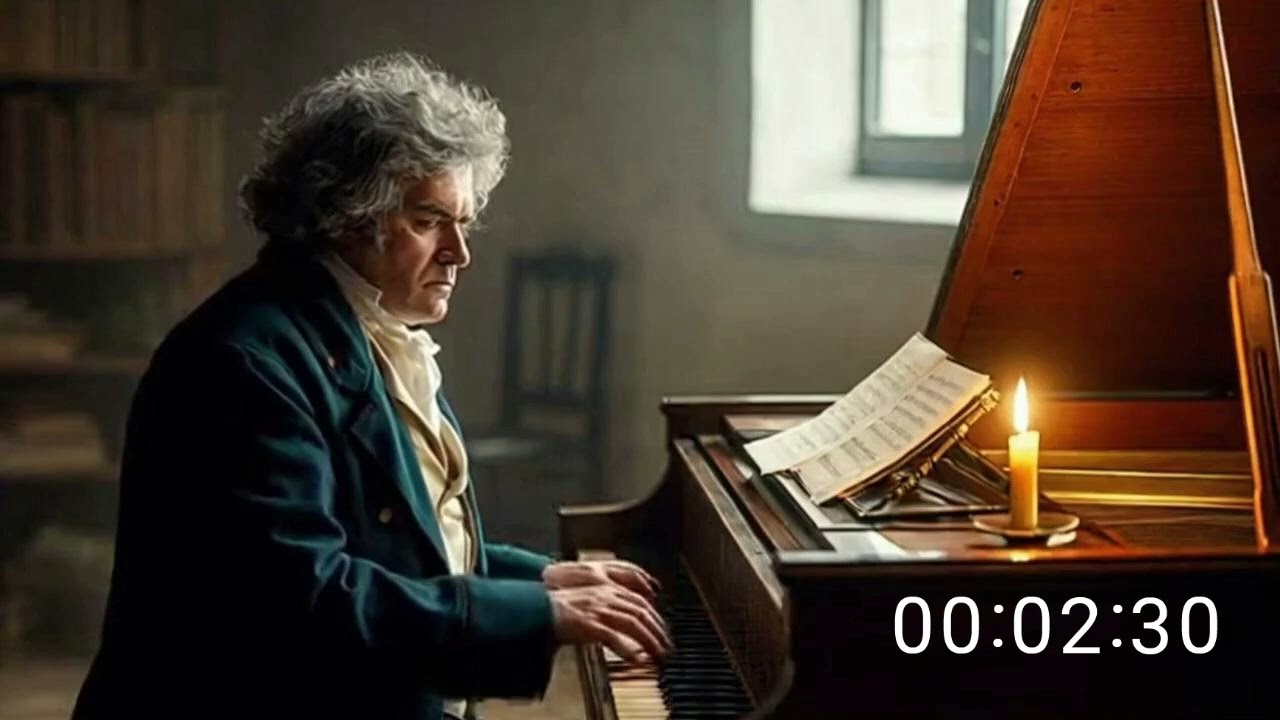 Beethoven piano sinata no. 14 in C sharp minor - Classical music with timer