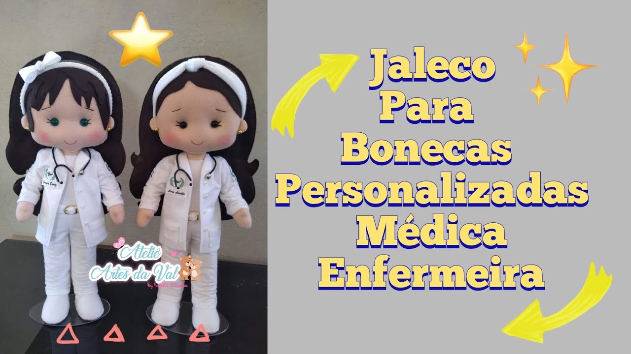 COMO FAZER  ENFERMEIRA personalizada -Jaleco- Médica- Apostila de moldes