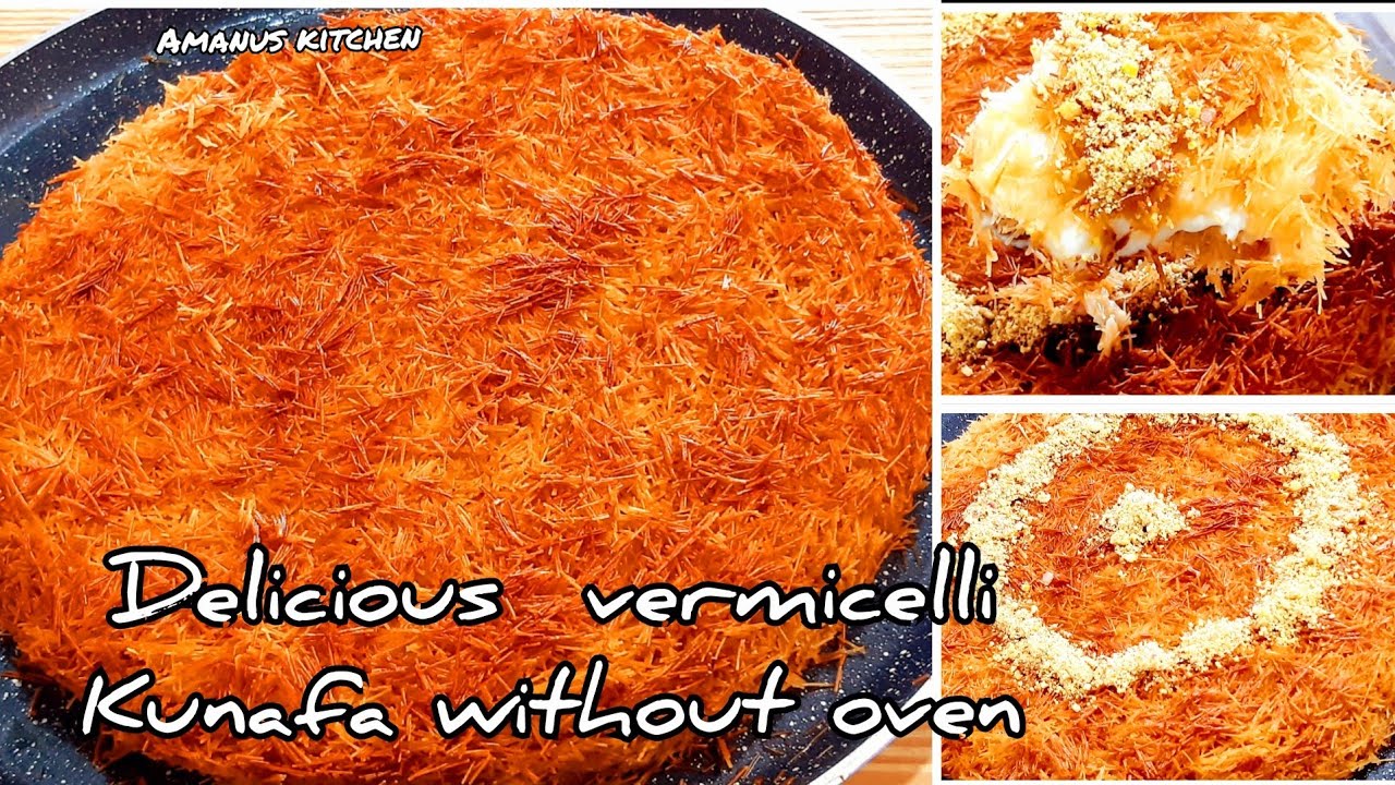 how to make  vermicelli creamy kunafa without oven|easy kunafa recipe|creamy kunafa|dessert kunafa|