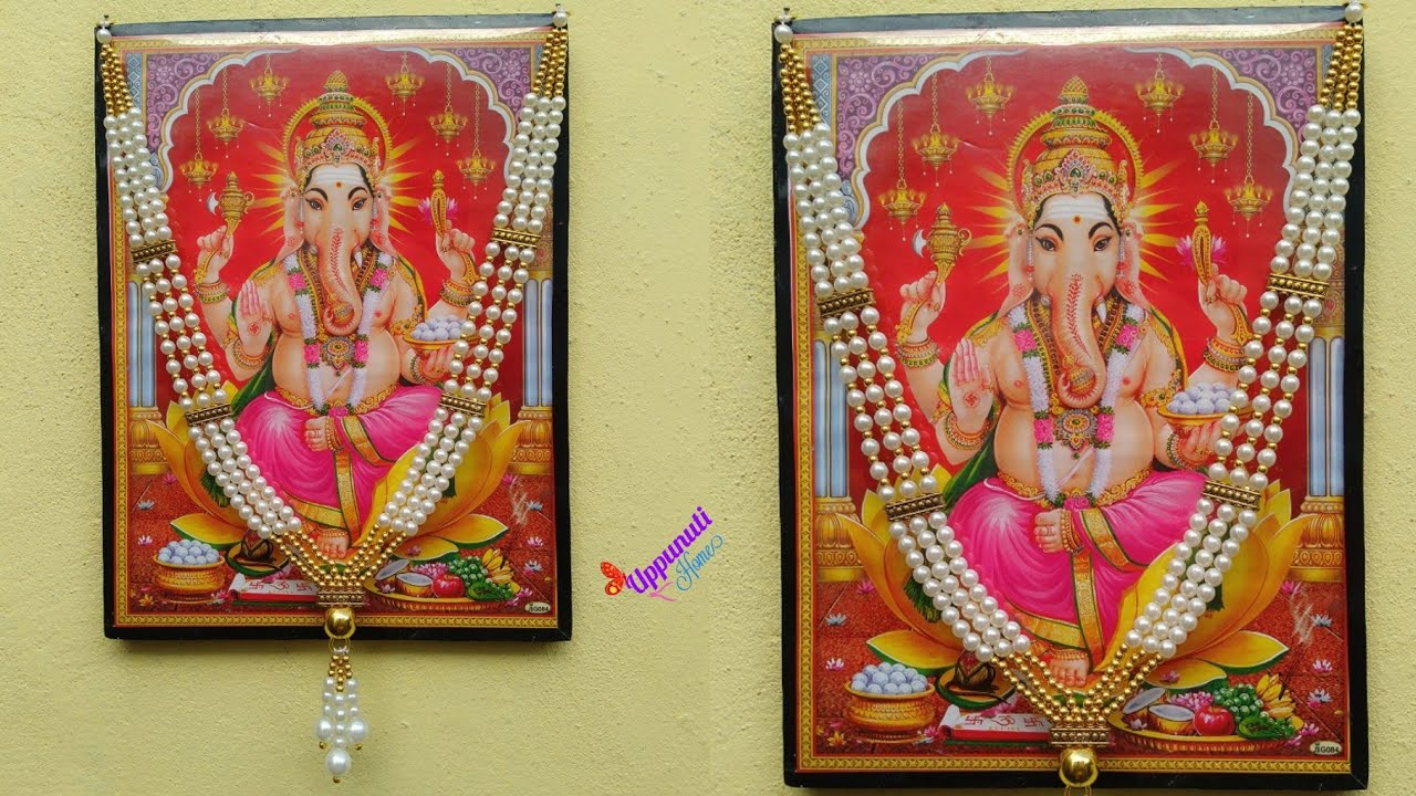 How To Make Garland For God At Home | Ganapati Decoration Ideas | Jewelry Making | uppunutihome