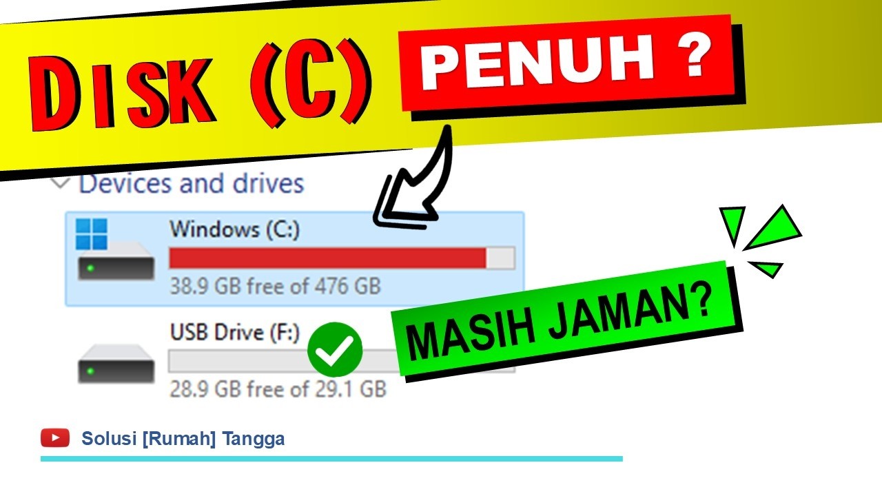 CARA MENGATASI Local Disk C PENUH | Solusi Rumah Tangga | Drive C Penuh | Mengatasi Laptop Lemot