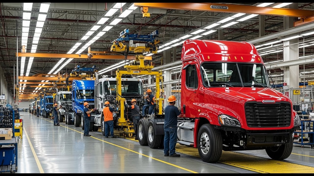 Inside the American factory where giant Freightliner trucks are made.