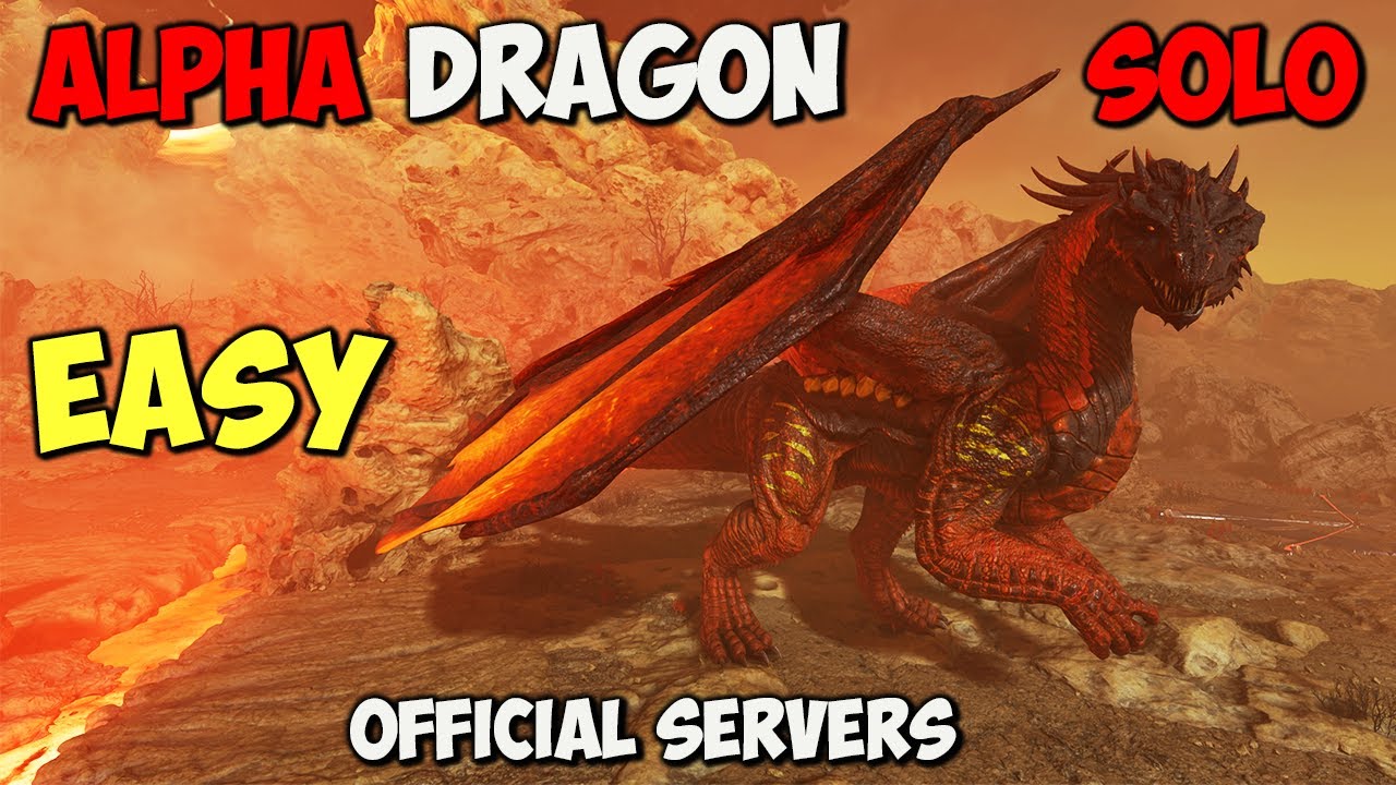 ARK Survival Ascended ALPHA Dragon ЛЕГКИЙ И СОЛО БОЙ С БОССОМ
