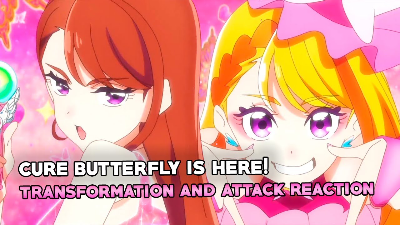 CURE BUTTERFLY TRANSFORMATION and ATTACK Reaction!
