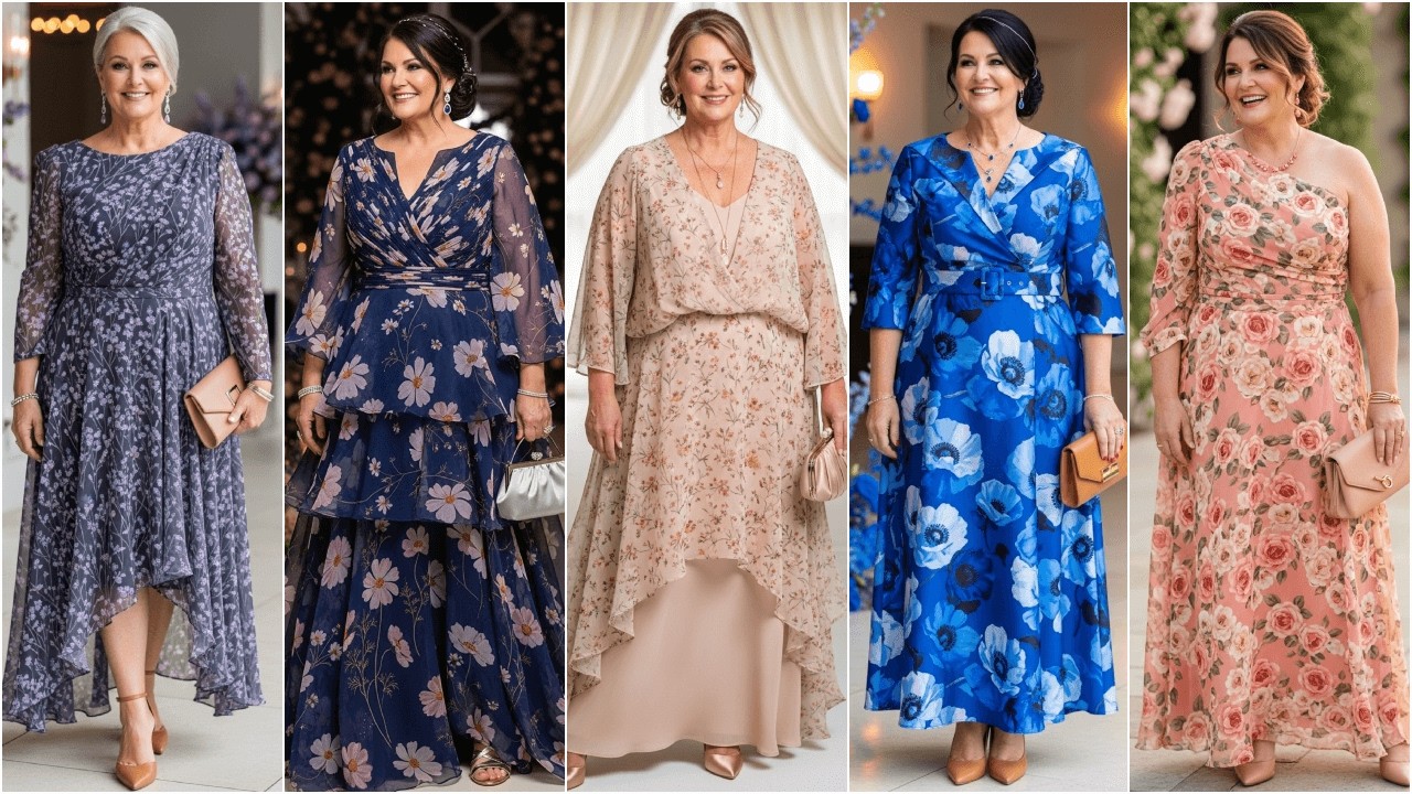 Plus Size Floral Mother of the Bride Dresses for Spring 2026: Elegant Curvy Wedding Guest Gowns