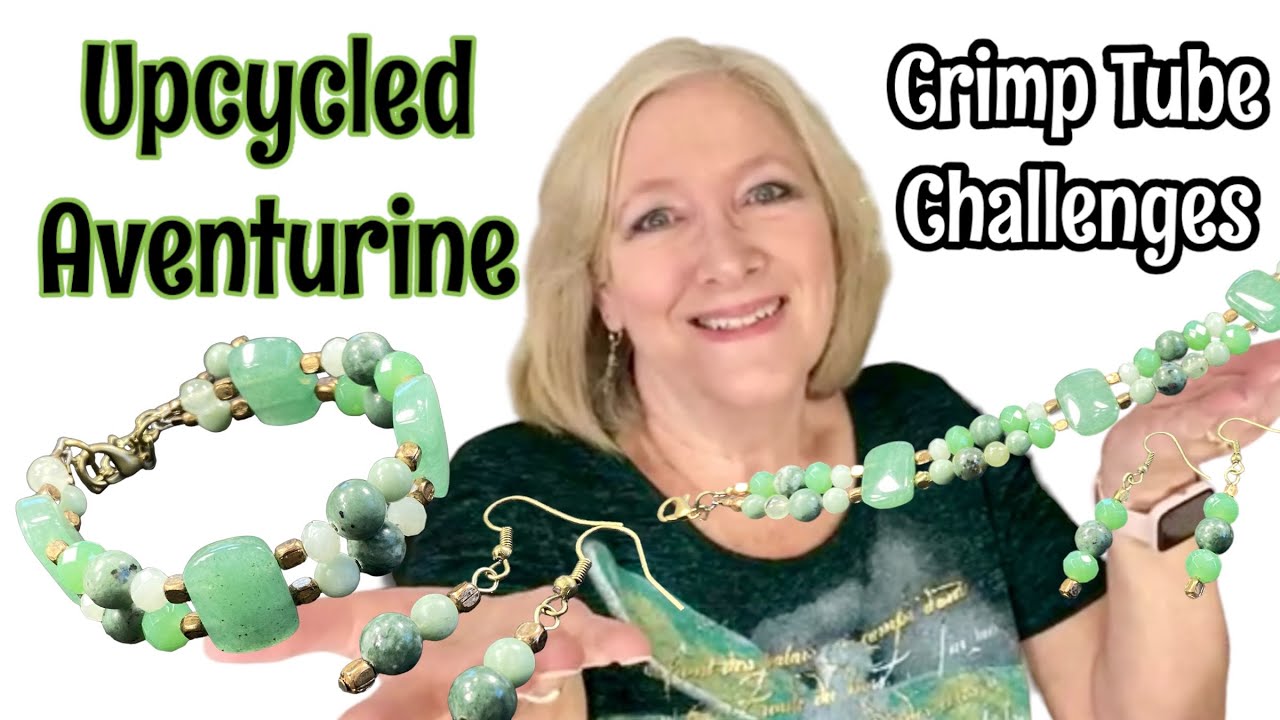 Make UPCYCLED Jewelry Aventurine NECKLACE Bracelet EARRINGS ❤️ Beginner Jewellery Making DIY
