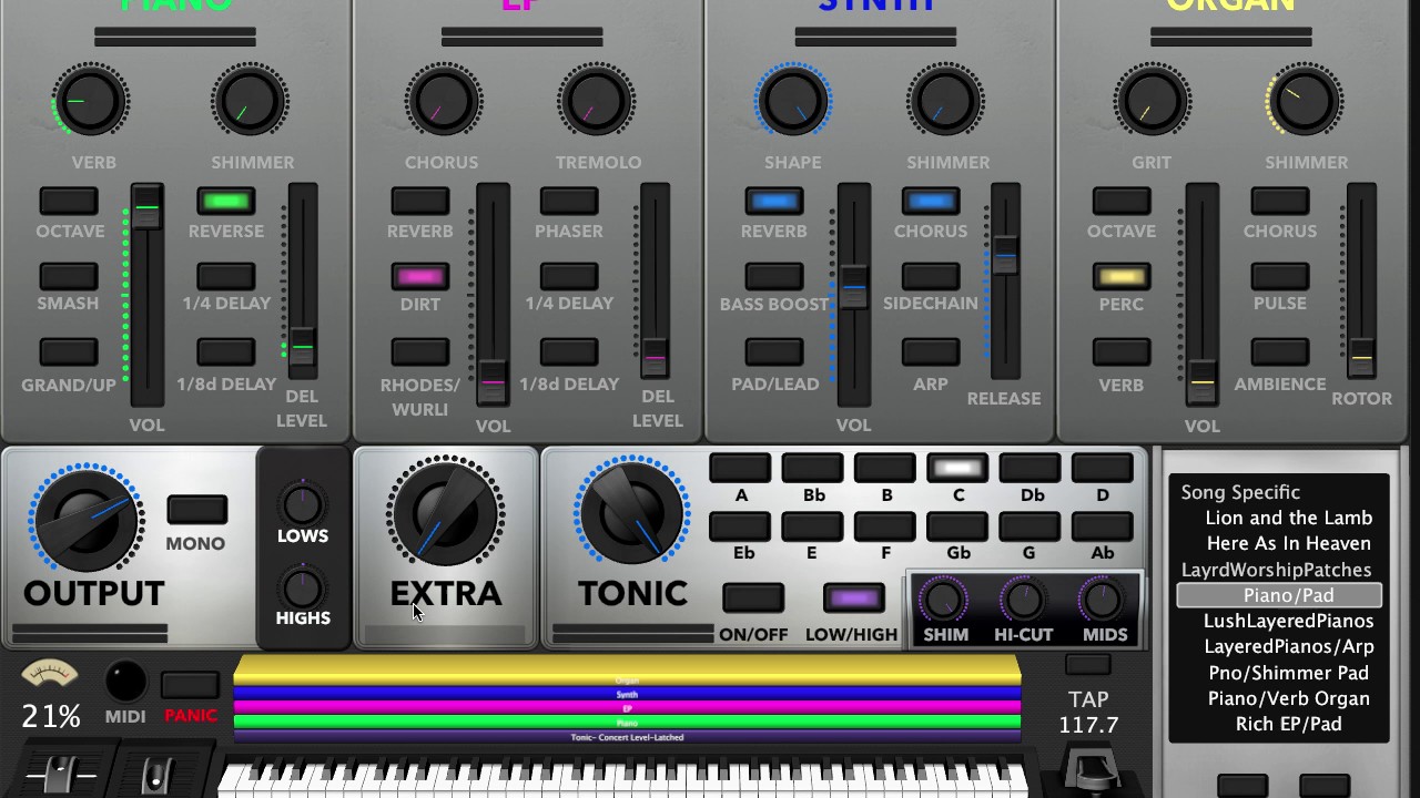 Making basic aesthetic template controls in MainStage 3