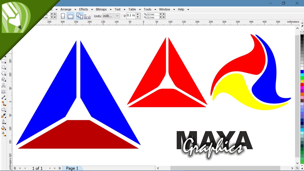 Geometrical logo using Polygon tool in corel draw