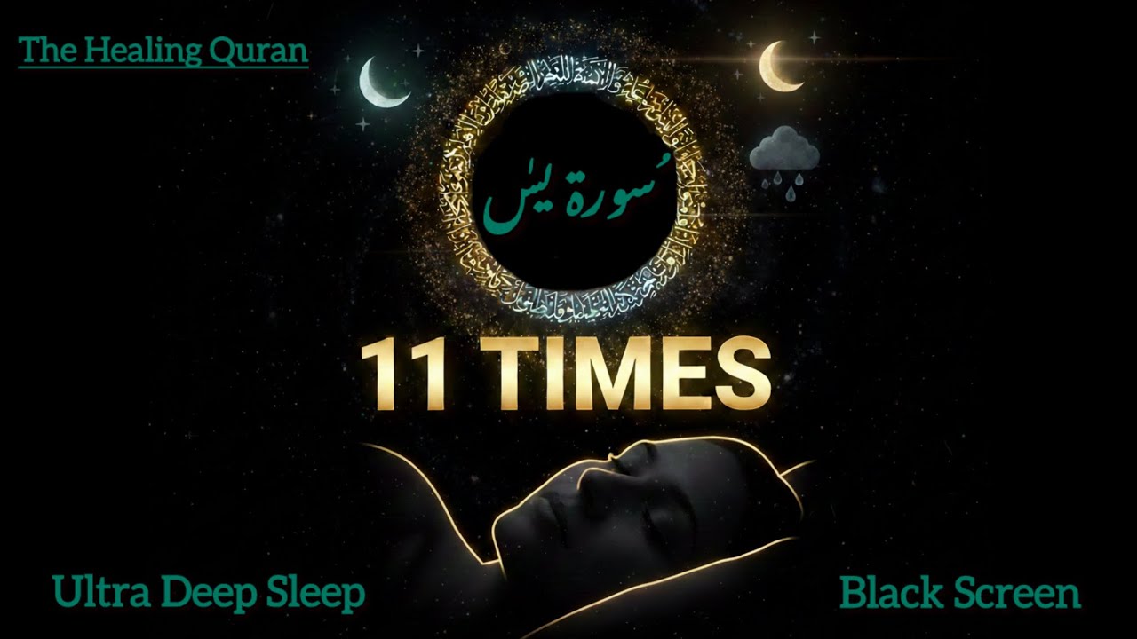 Surah Yaseen 11 Times 🌙 | Deep Sleep & Protection | Black Screen | The Healing Quran #viral #quran 