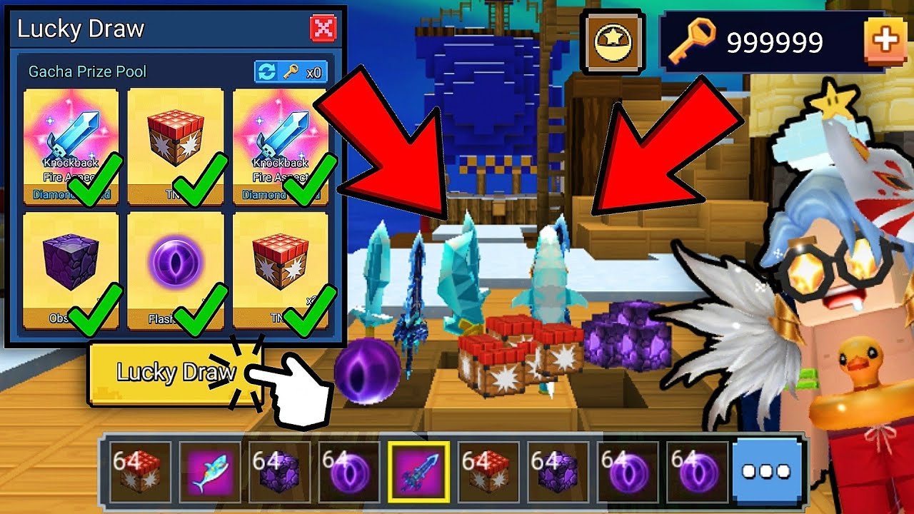 New OP LUCKY DRAW ITEMS Free HACK ABUSE in BedWars!! (2022) - Blockman Go