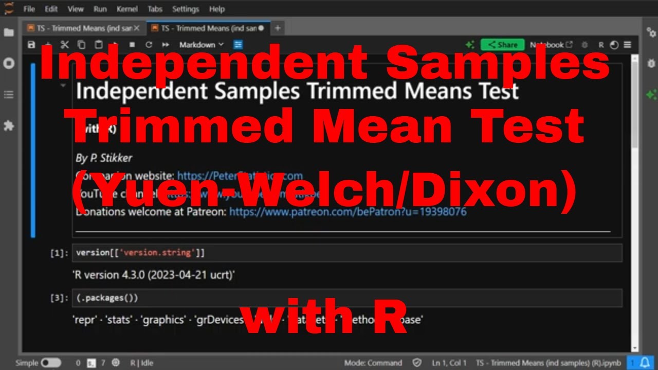 R - Independent Samples Trimmed Mean test