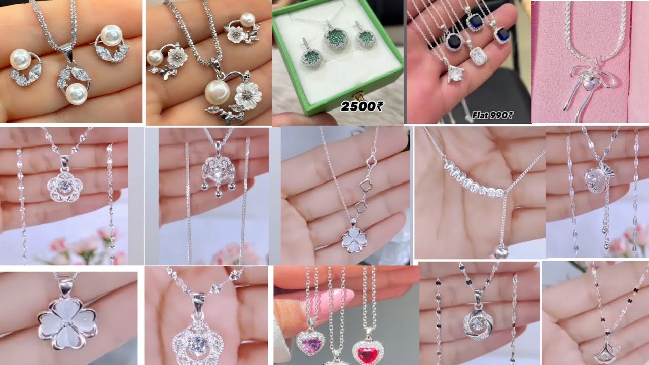 Silver Chain Designs || Silver Chain With Pendant For Girls || Silver Chain price #silverjewllery