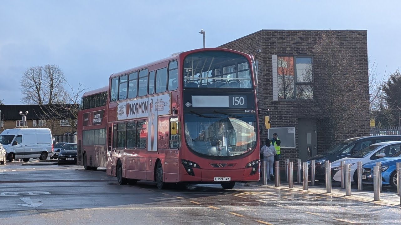 Journey on Arriva London Route 150 | DW258 (LJ59GVK) VDL DB300 Wright Gemini 2