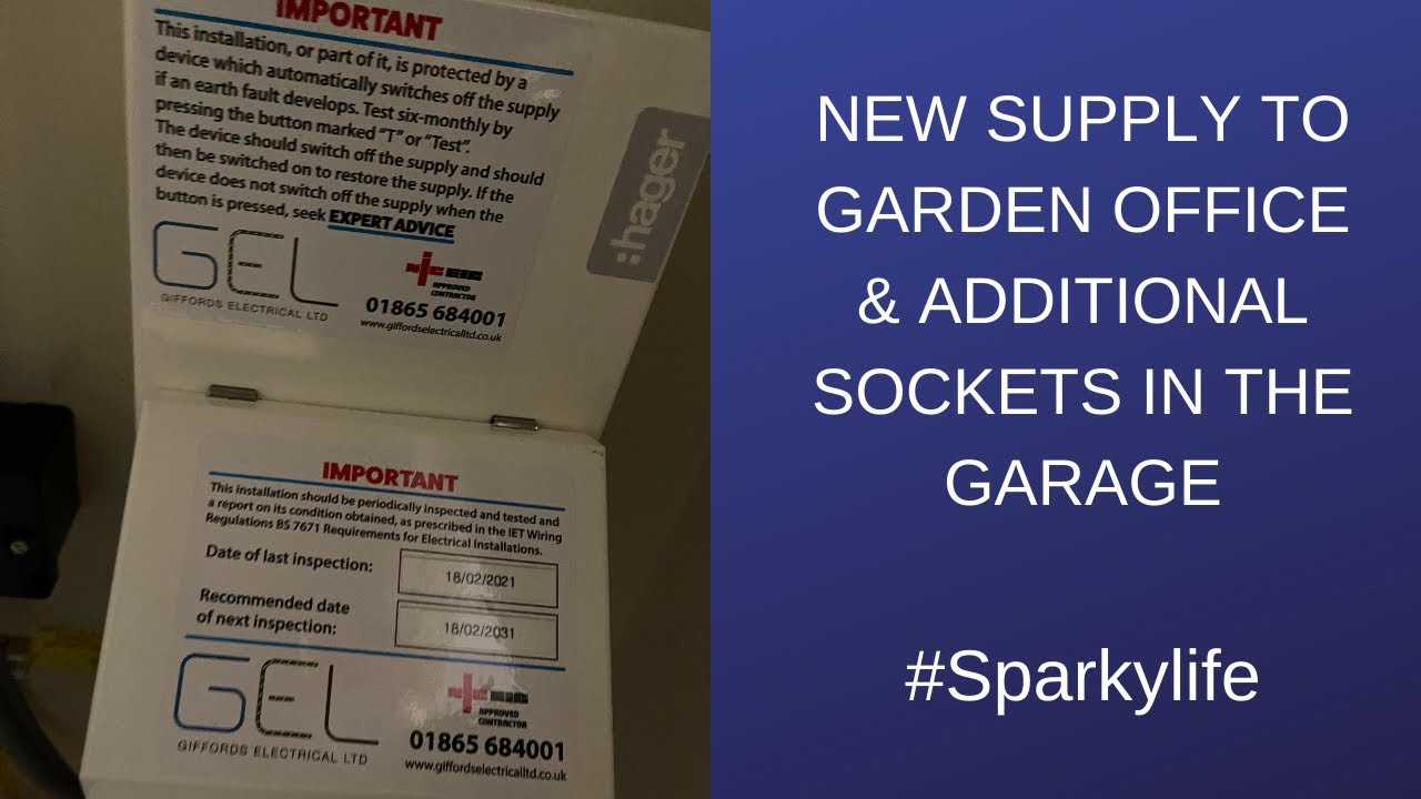 New supply to garden office & additional sockets in the garage