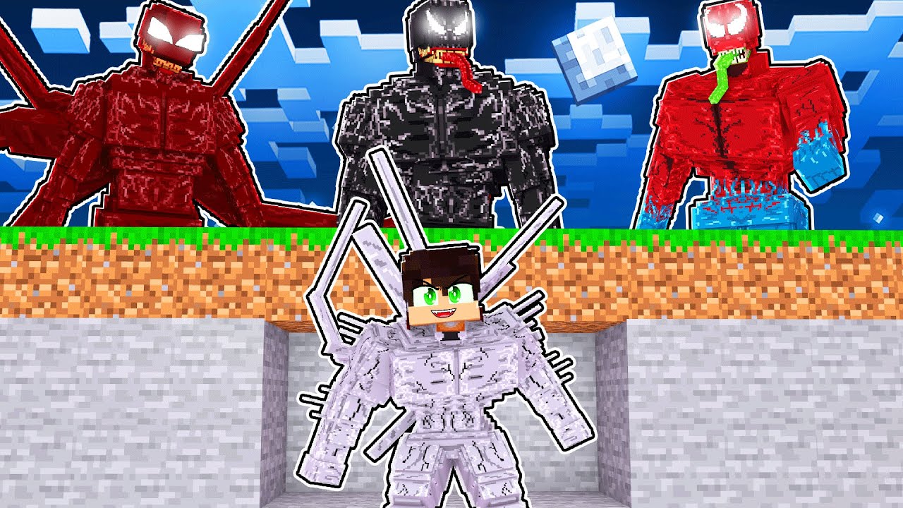 CAÇADORES SYMBIONTES vs SPEEDRUNNER ANTI-VENOM no Minecraft