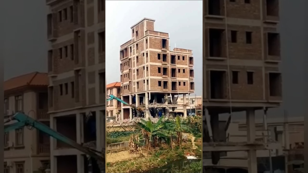 MASSIVE BUILDING COLLAPSE - GONE IN 8 SECONDS! #buildingcollapse#dimolition#viral #trend #destroy