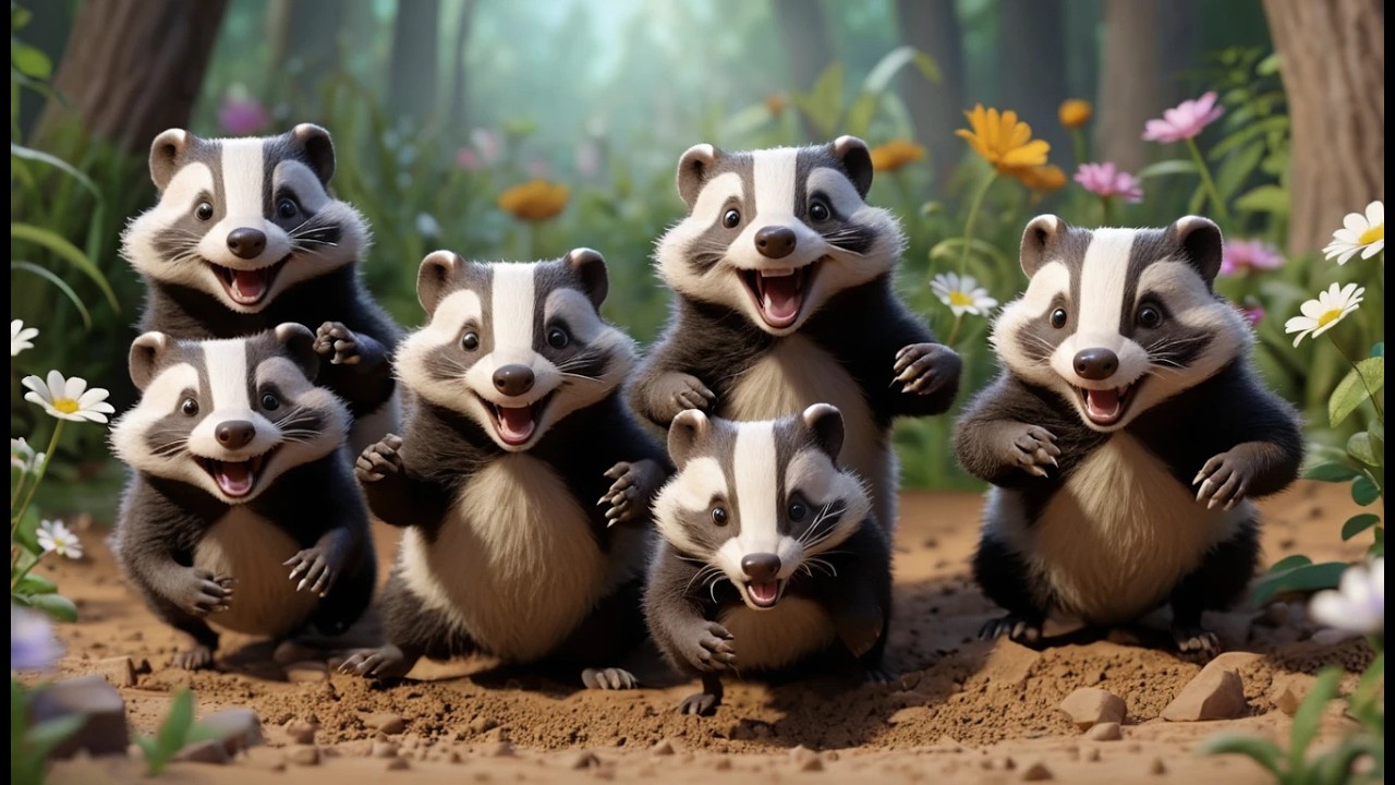 Five Little Badgers Dig Dig Dig | Nature Discovery & Counting Song for Kids