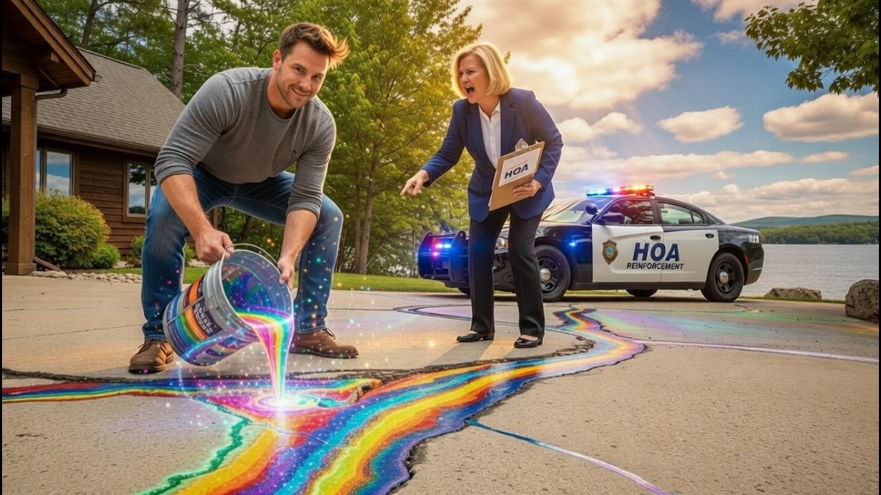 Au zis că aleea mea e crăpată — am umplut fiecare crăpătură cu epoxid colorat în model curcubeu!