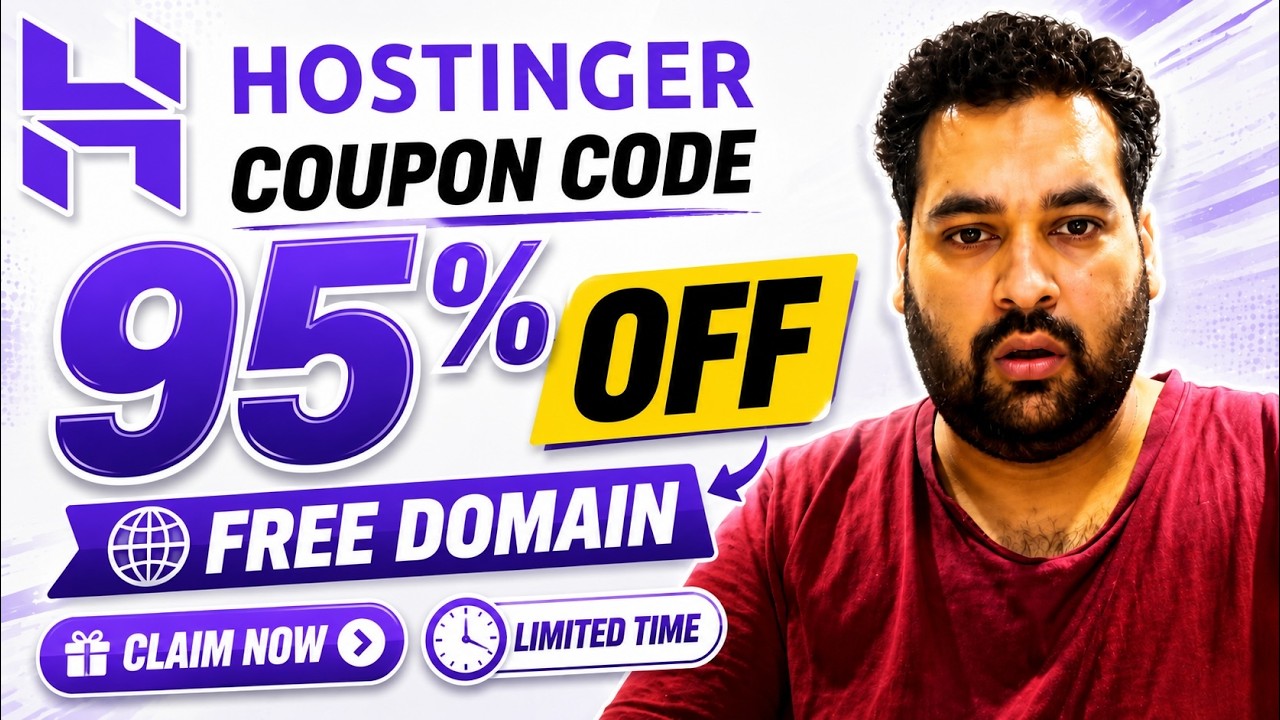 Hostinger Free Domain Coupon Code + Up to 95% Discount Value Deal in 2026 🔥