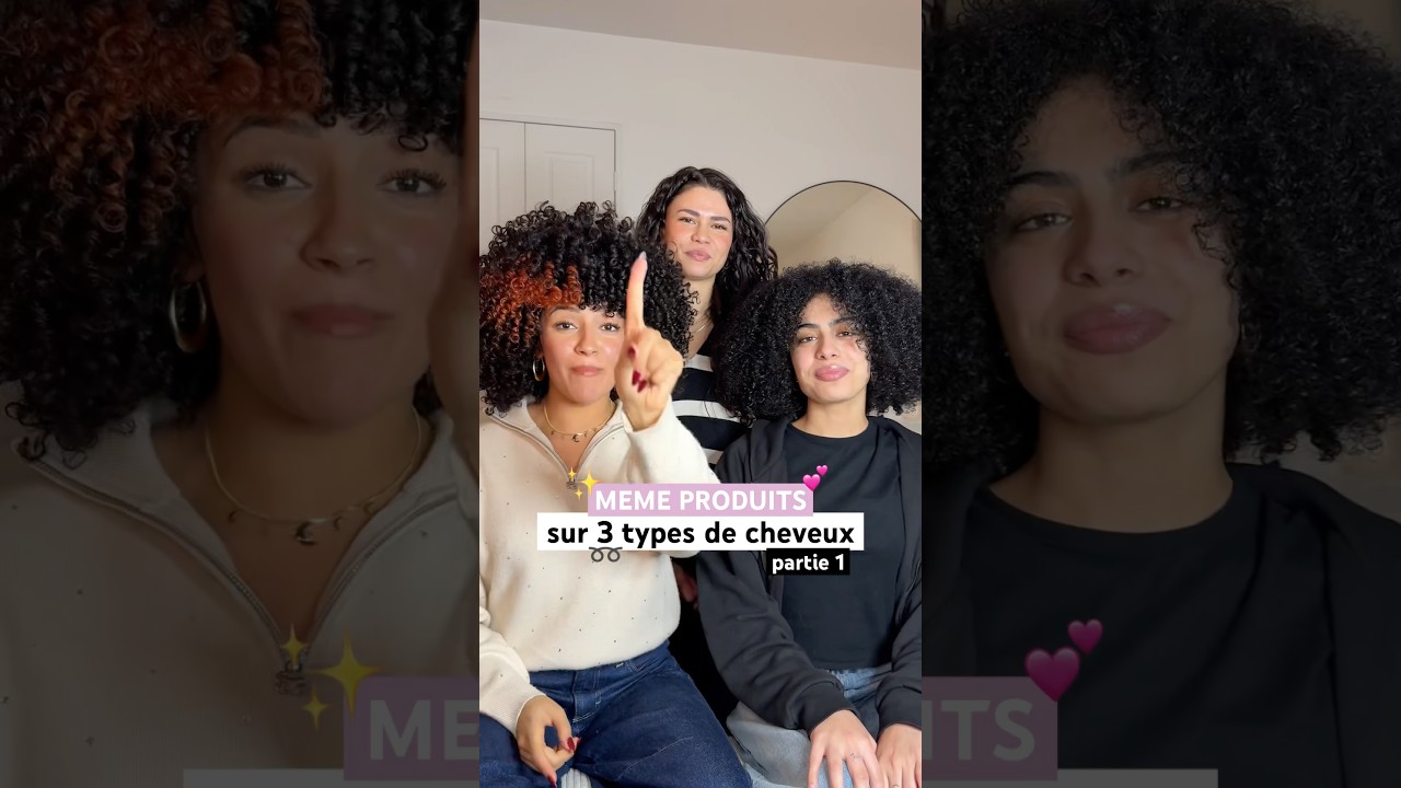 REPOST partie 1 : m&ecirc;me produits sur 3 types de cheveux ✨➿💕 #curlyhair