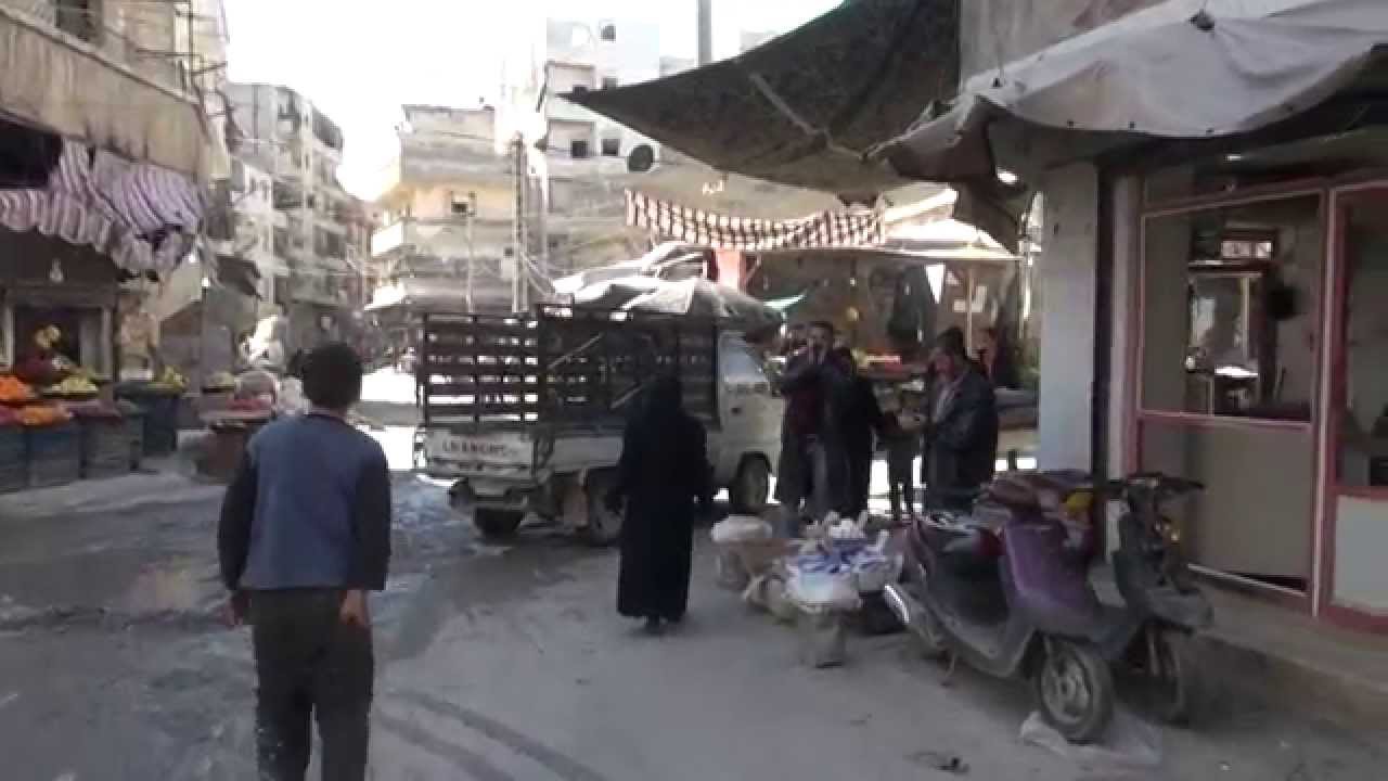 جولة في أحد أسواق حي الفردوس عرضت على قناة الجزيرة مباشر2014/4/1