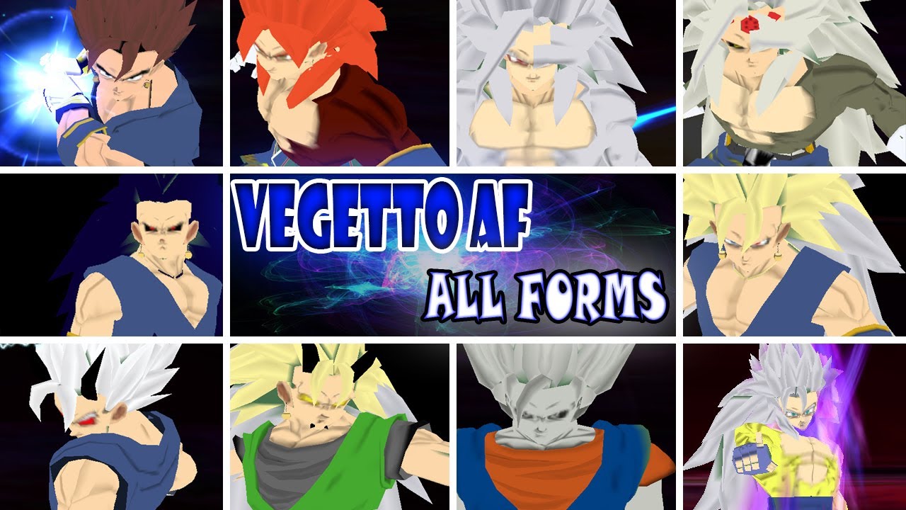 VEGETTO AF | Todas las transformaciones y ataques | DBZ TTT MOD
