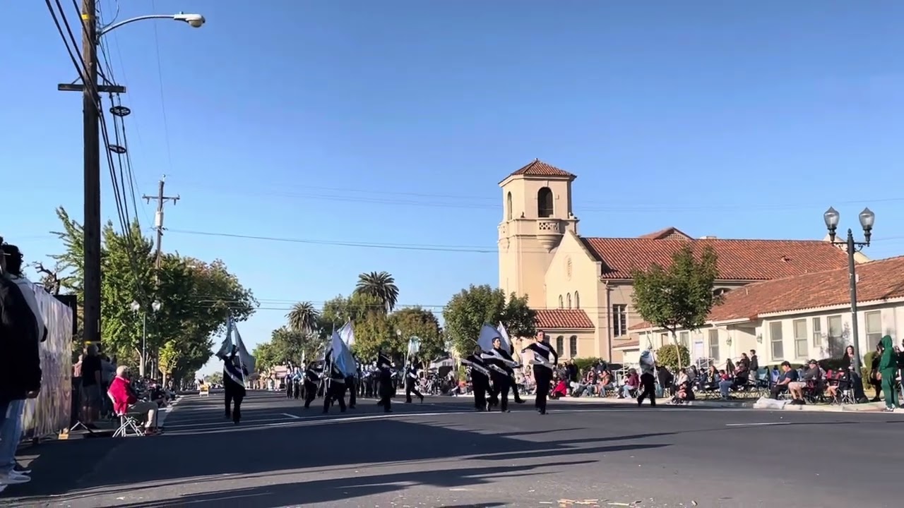 Tenaya Middle School Warrior Band & Color Guard performing “Silver and Blue” at the Fowler 2023