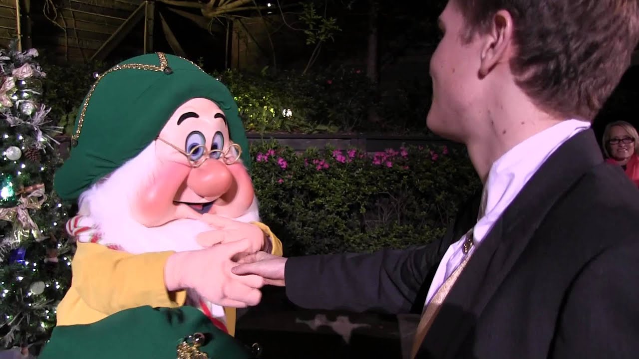 Tommy meets the Seven Dwarfs at the Very Merry Christmas Party at Magic Kingdom