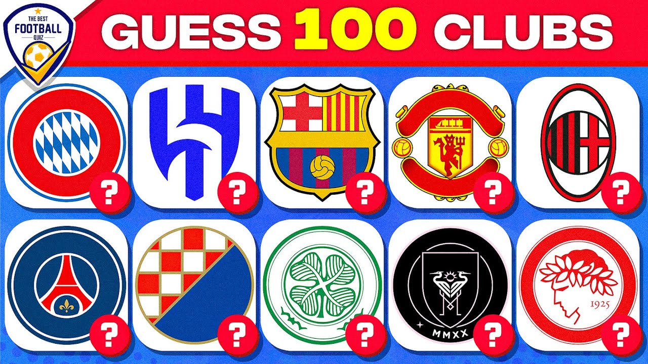 GUESS THE 100 FOOTBALL CLUBS BY LOGO IN 3 SECONDS | FOOTBALL QUIZ 2024