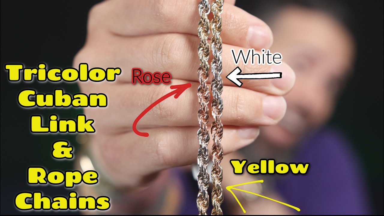 TRICOLOR ROPE CHAIN AND MIAMI CUBAN LINK