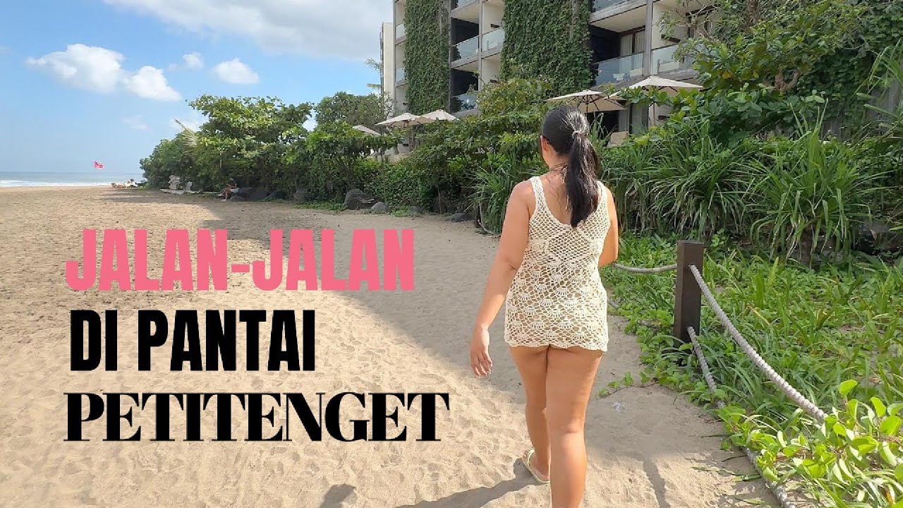Jalan Pagi di Pantai Petitenget Pakai Dress Rajut Nerawang
