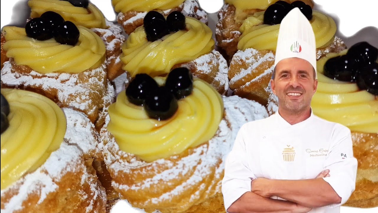 ZEPPOLE DI SAN GIUSEPPE FRITTE SPETTACOLRI.Ricetta fatta a mano.Corso di pasticceria napoletana