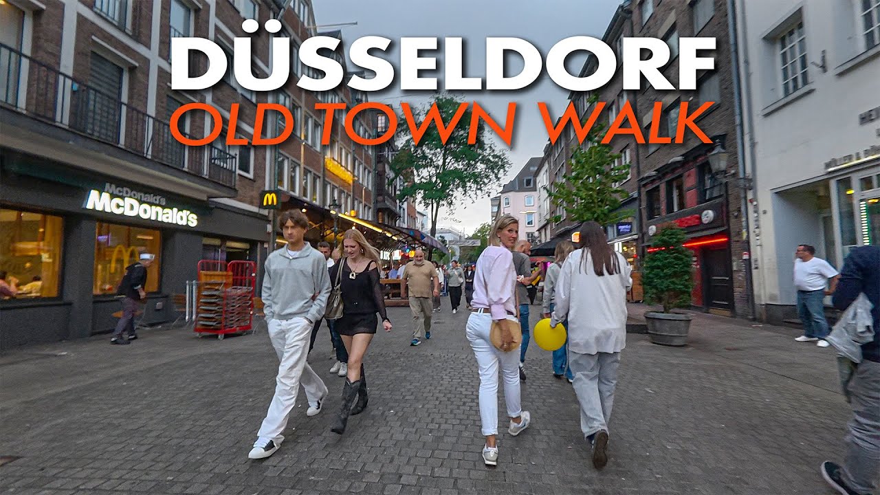Walking Düsseldorf Old Town | Cafés, Streets & Rhein Promenade 🇩🇪
