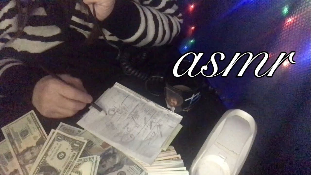 1 Hour Quiet RP paying bills, making phone calls, counting cash, evening relaxation, ASMR