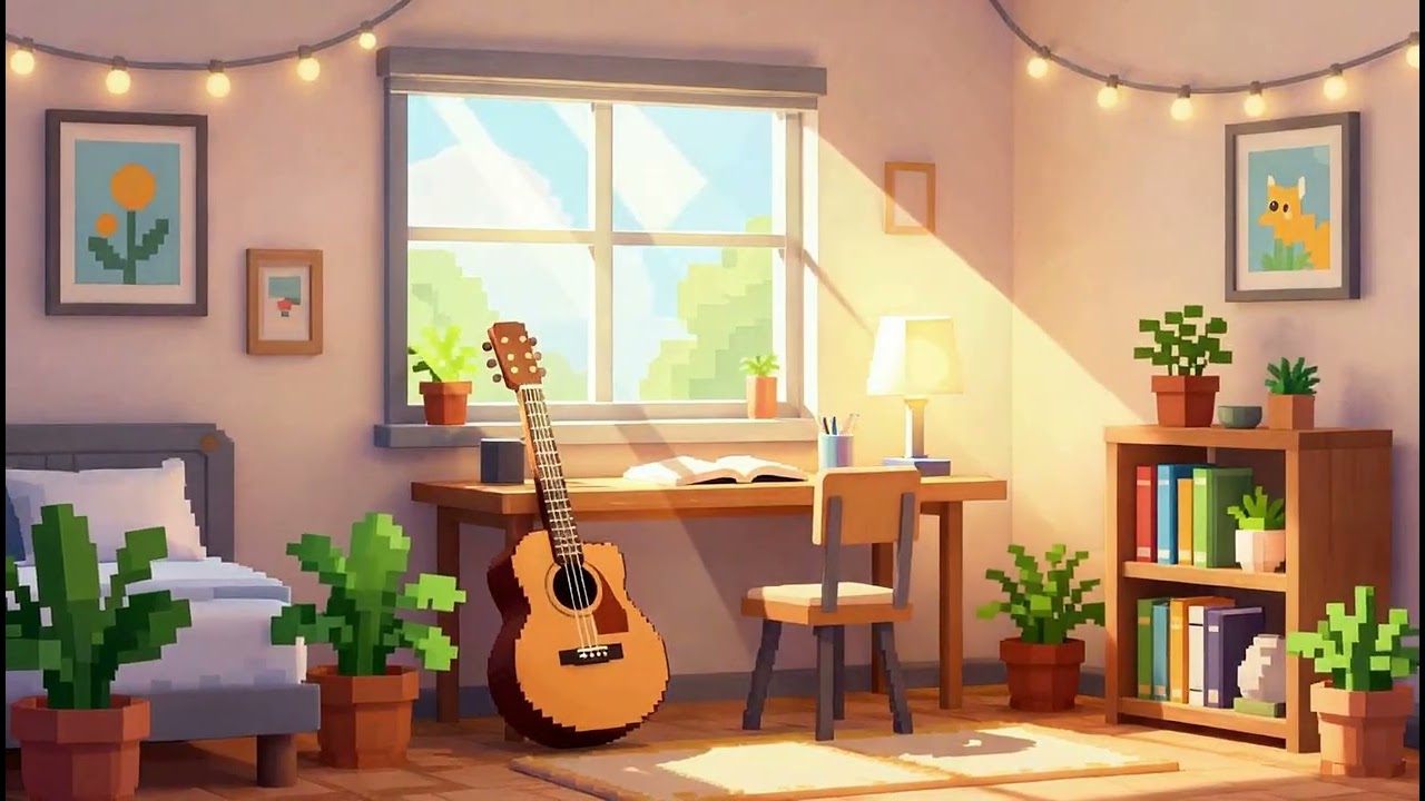 🌞 Bright & Chill: 8 Min Study Lo-fi Mix with Acoustic Guitar 🎸