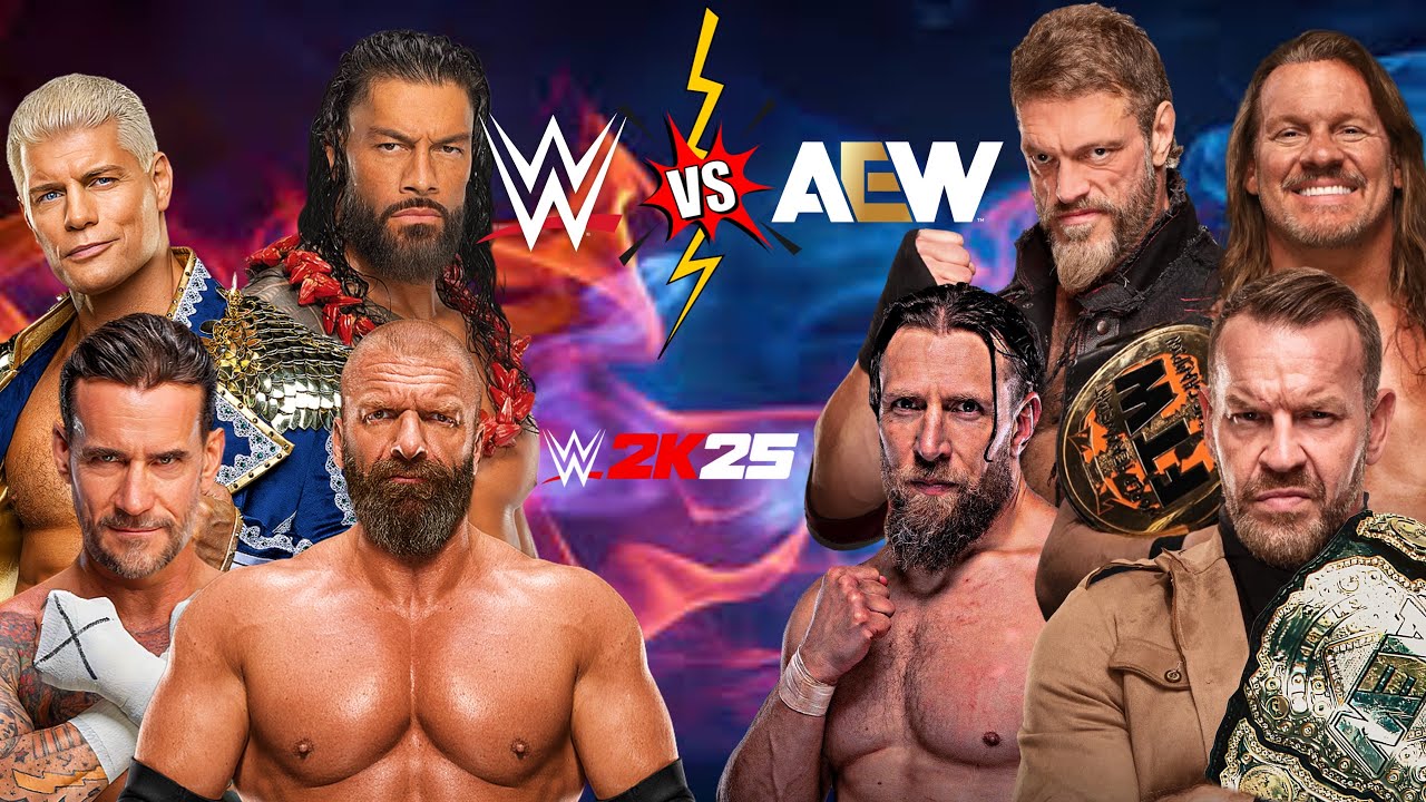 Team Wwe Top Player VS Team AEW Players Full Match wwe 2k25 gameplay match predictions