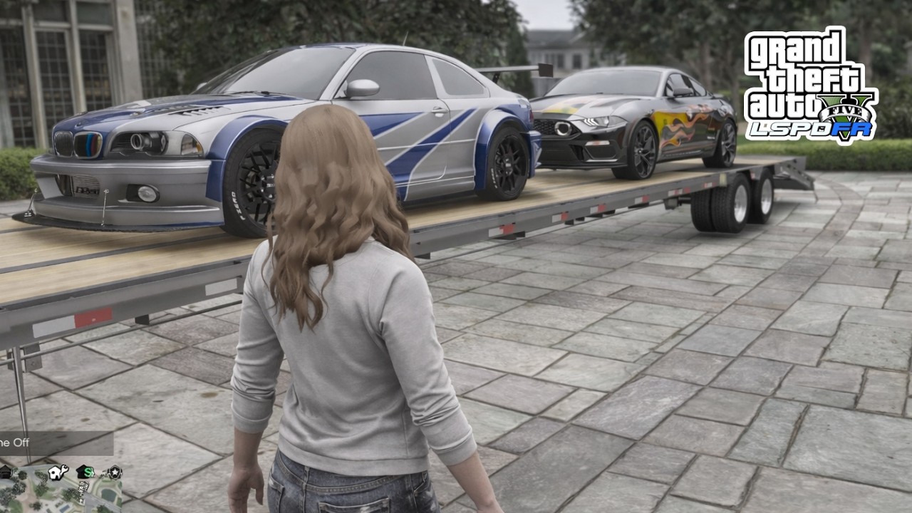 Gta 5 Let's Go To Work As Female Trucker - Transport M3E46 & Razor Mustang To Billionaire Mansion